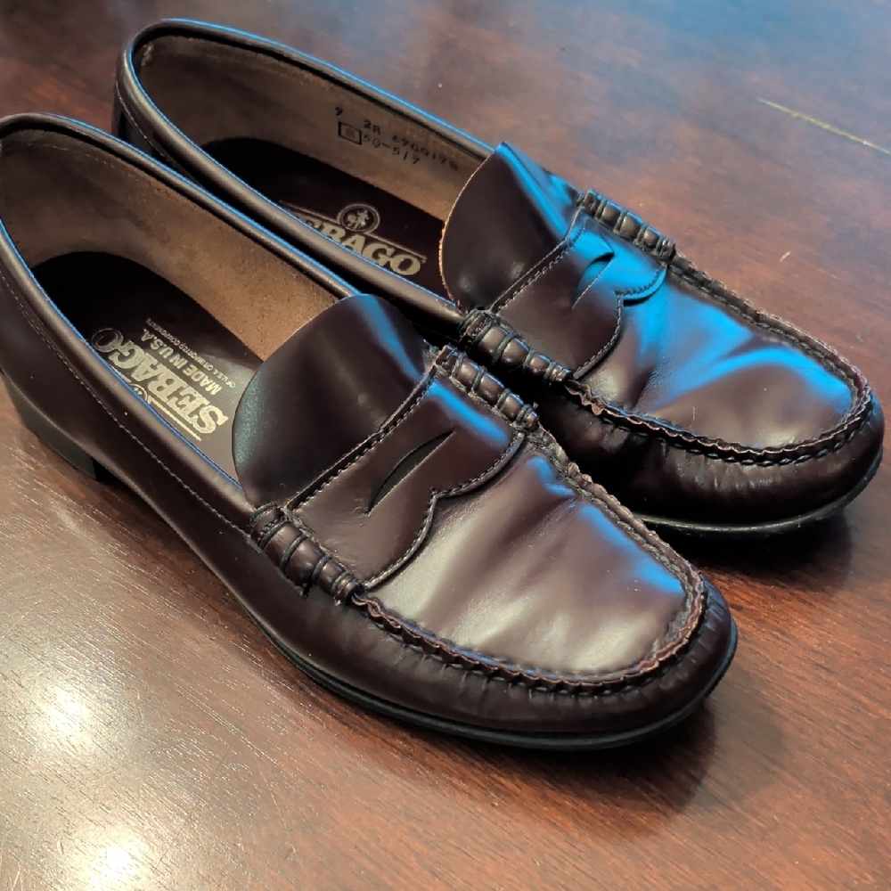 Womens Vintage Sebago Classic Dans Leather Penny Loafer Sz 9 Narrow